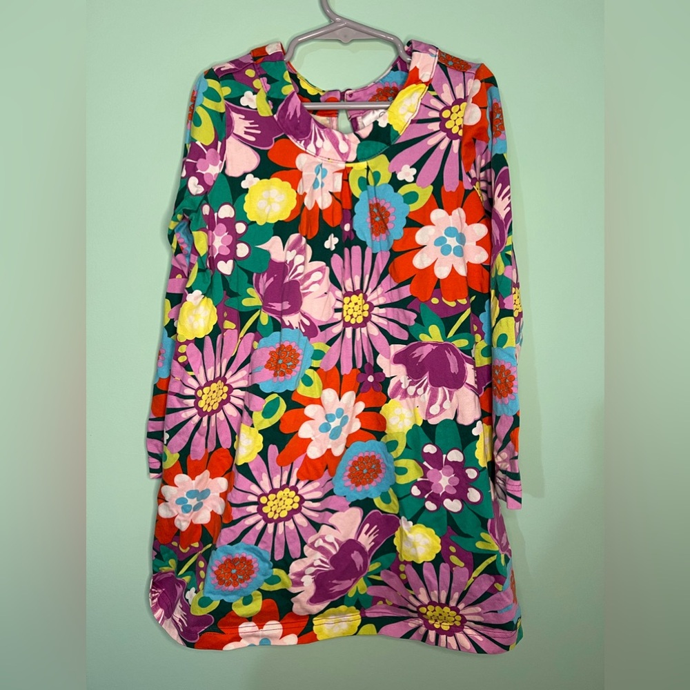 Hanna Andersson Floral Long Sleeve Dress Size 7/8